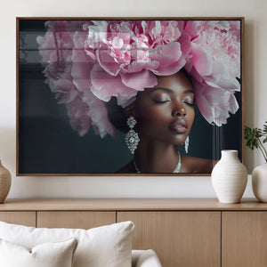 Black Beauty Petal Crown Wall Art Canvas Print – Floral