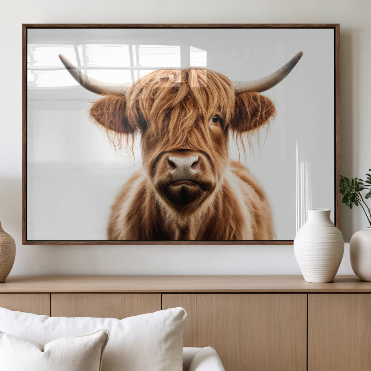 Scottish Highland Cow Canvas Print, Framed Highland Cow