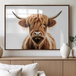 Scottish Highland Cow Canvas Print, Framed Highland Cow