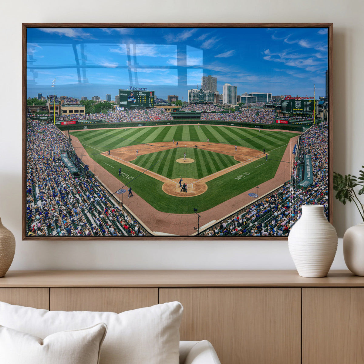 Wrigley Field Baseball Stadium Canvas Wall Art – Packed