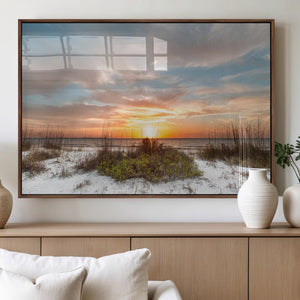 Sunset Beach Wall Art Print – Coastal Canvas Ocean Landscape