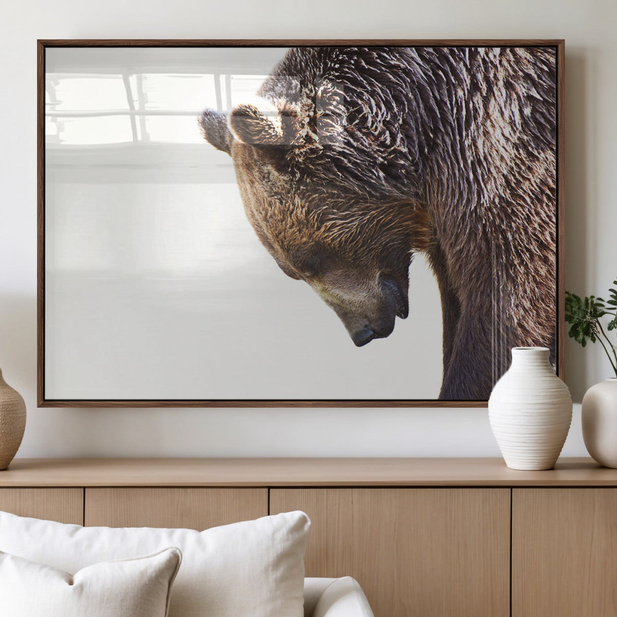 Grizzly Bear Canvas Wall Art Print – Framed Wildlife Nature