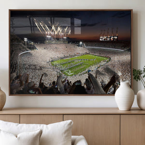 Penn State Stadium Wall Art – White Out Football Game Canvas