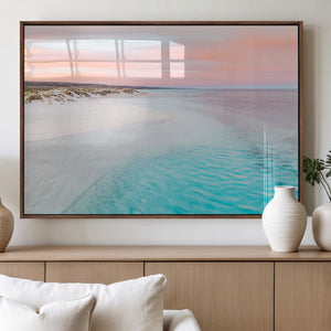 Serene Pastel Beach Wall Art Canvas Print, Tranquil Coastal