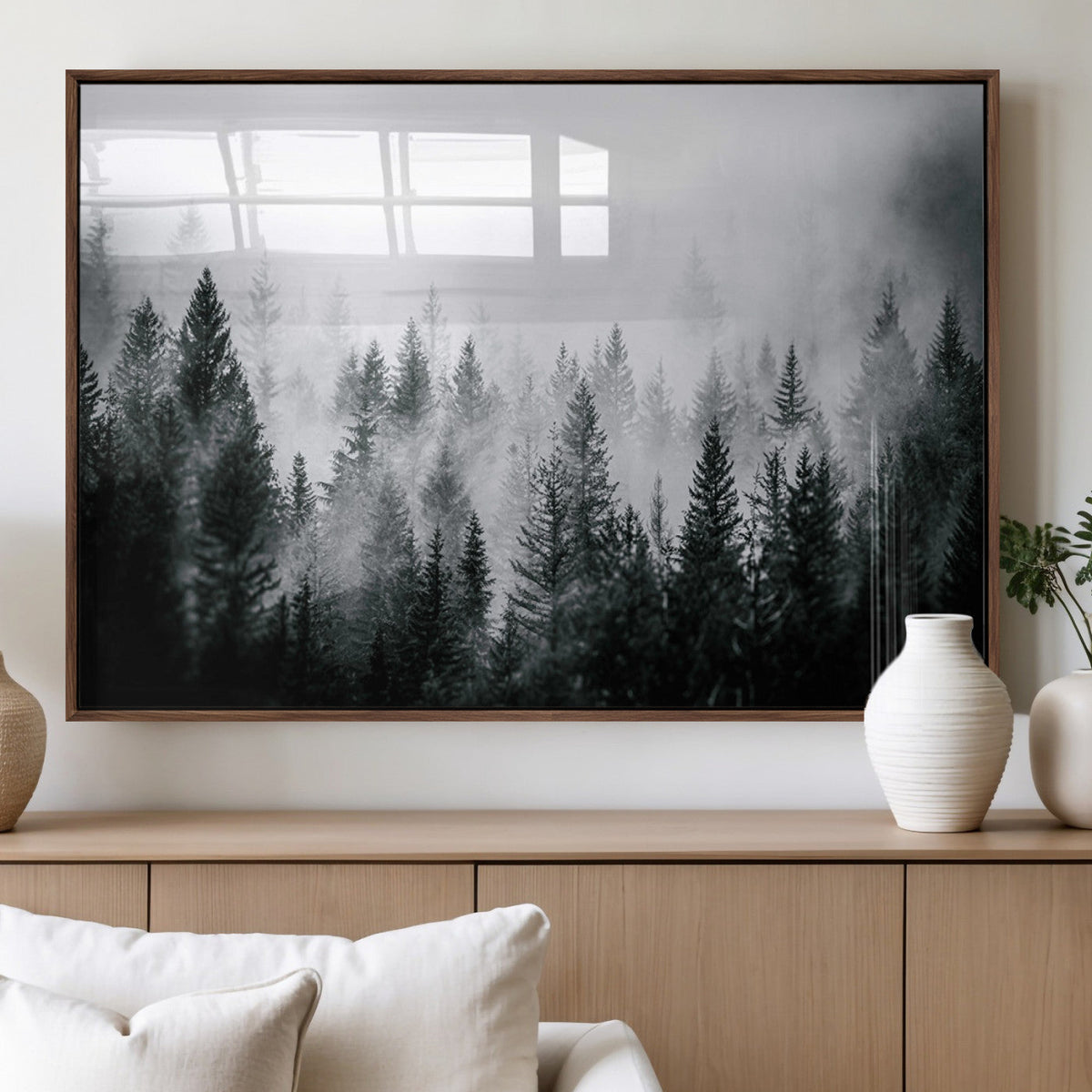 Minimal Beach Wall Art Canvas Print – Framed Ocean Swimming