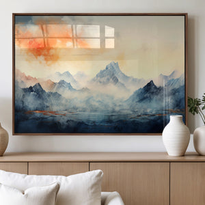 Warm Clouds Abstract Mountain Wall Art Canvas Print