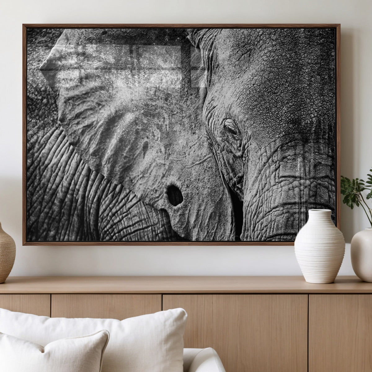 Wild Old Elephant Wall Art Canvas Print