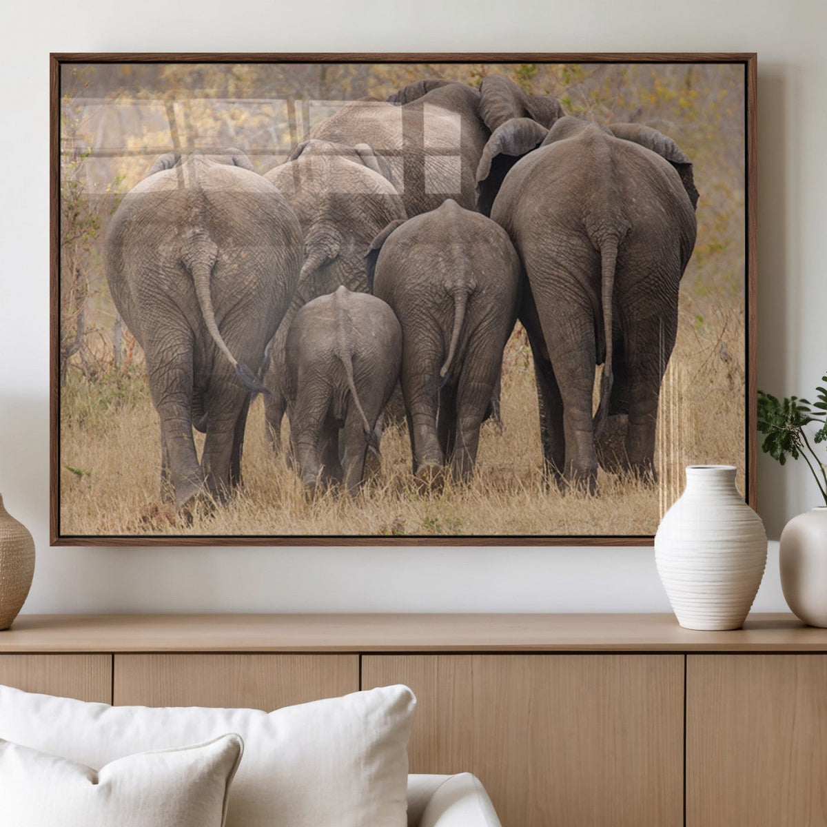 Wild Elephant Wall Art Canvas Print