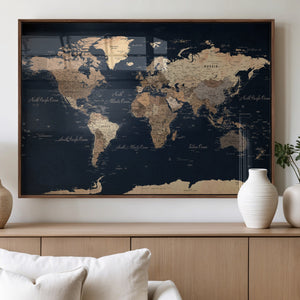 World Map Canvas Print – Detailed Map of the World Wall Art