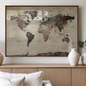 World Map Canvas Print – Detailed Map of the World Adventure