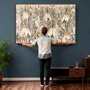 Native American Indian Wall Art Canvas Print - Abstract