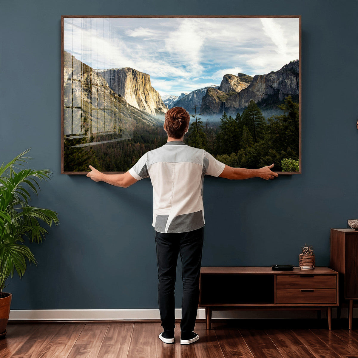 Yosemite Valley Mountain Wall Art Canvas Print, Granite