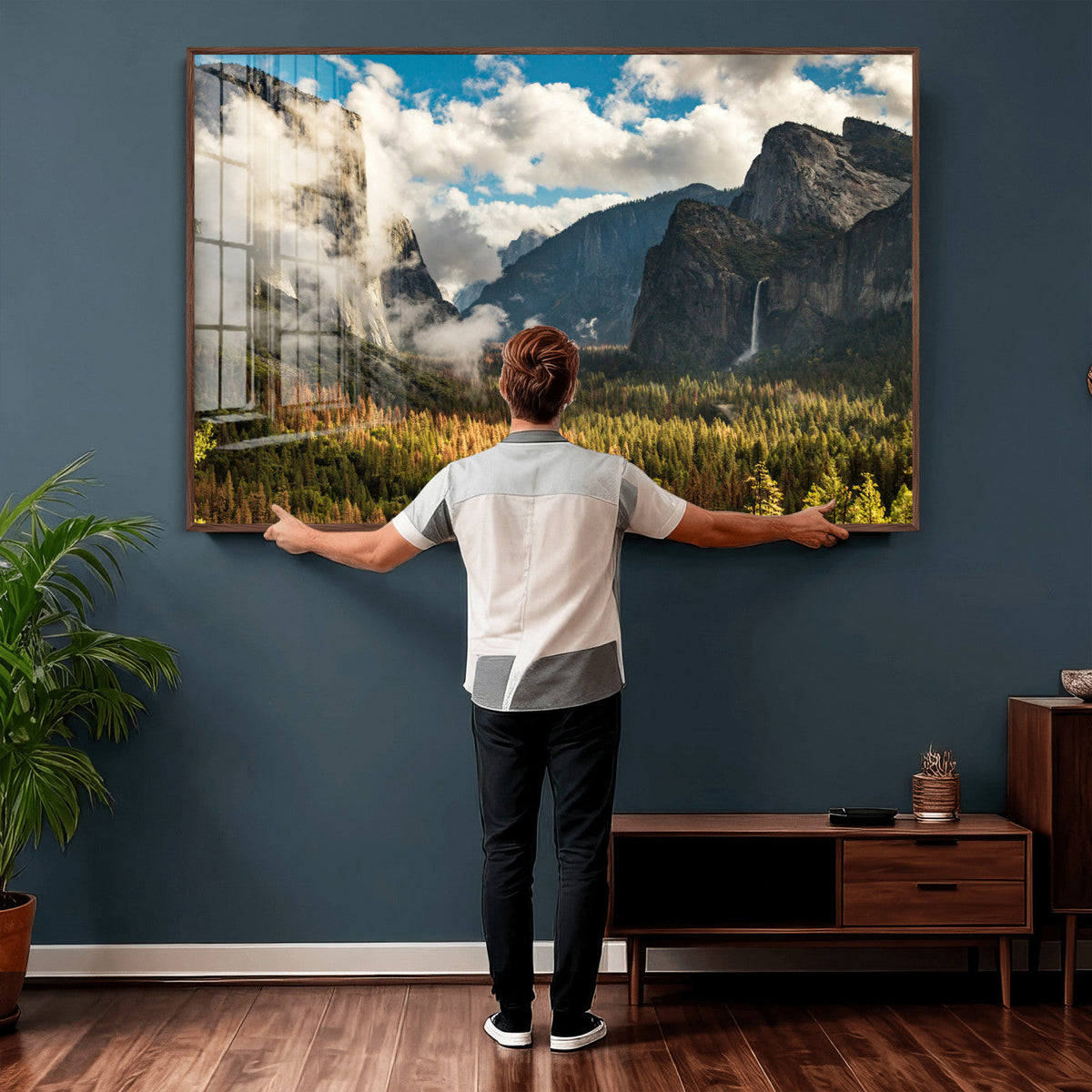 Yosemite Valley River Wall Art Canvas Print