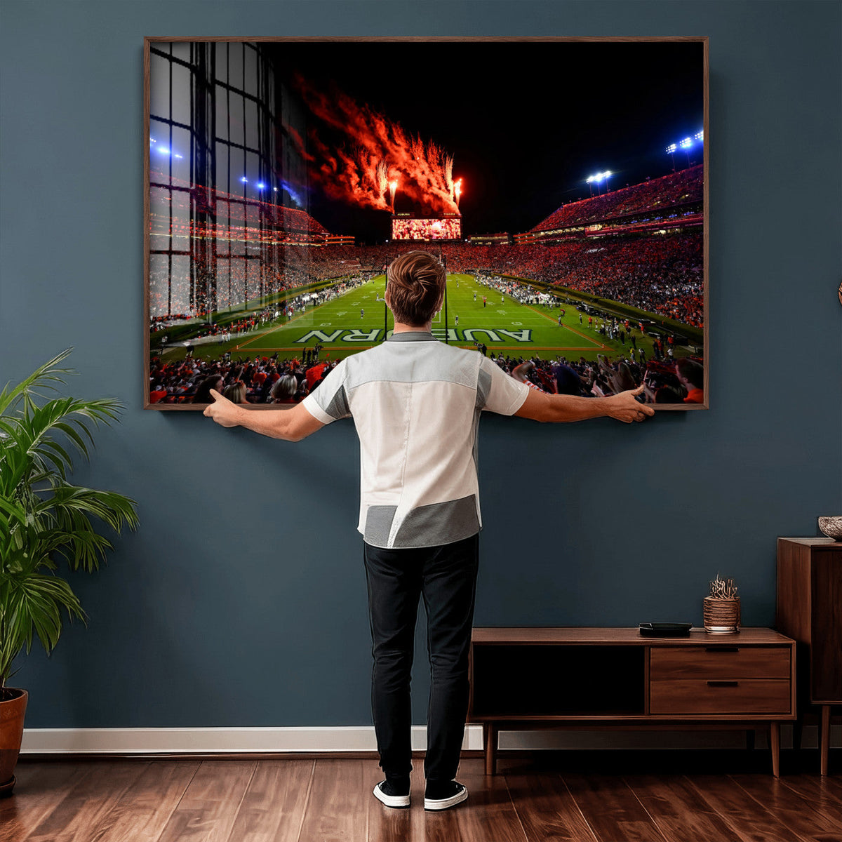 Auburn Stadium Wall Art Canvas Print, College Football Night