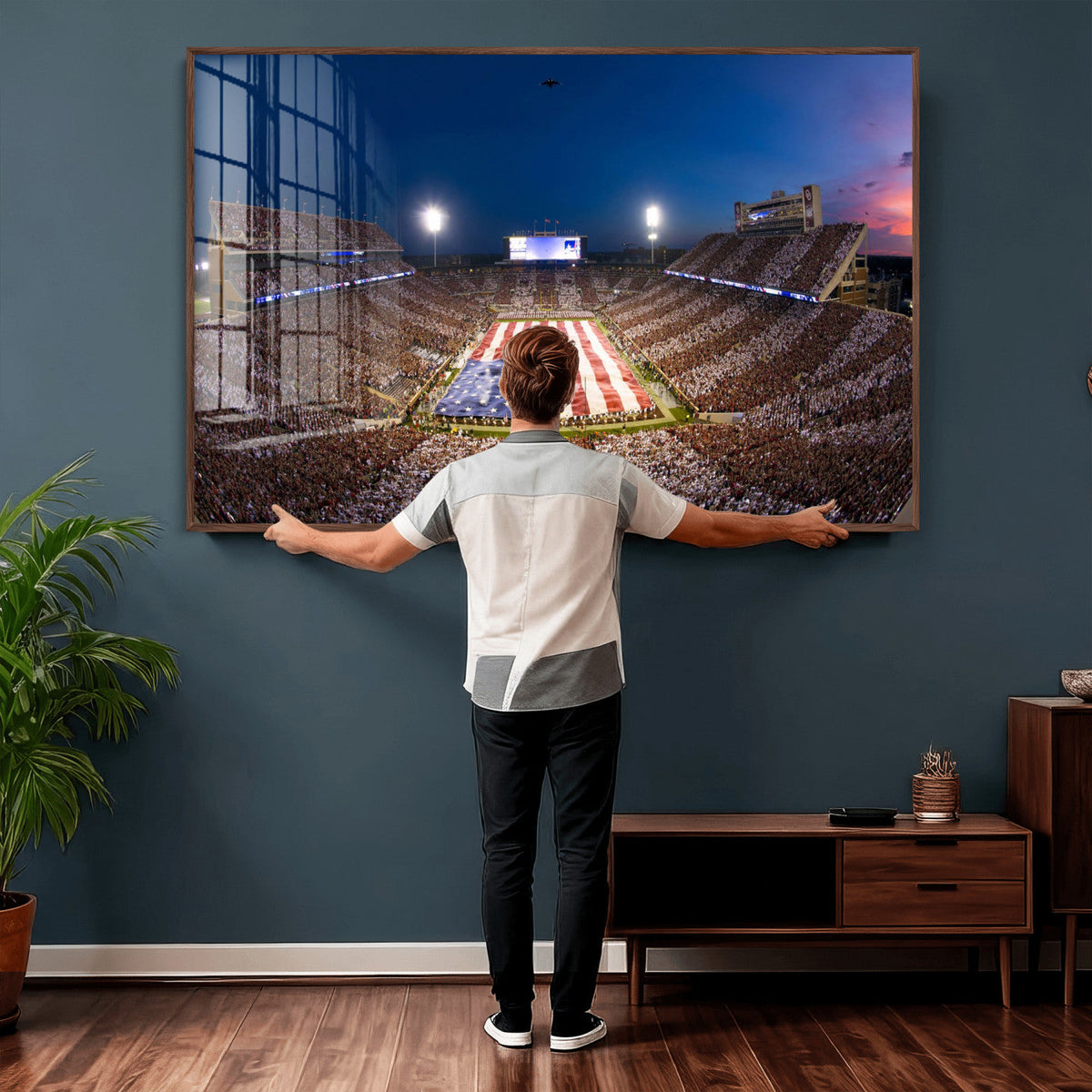Oklahoma Sooners Memorial Stadium Wall Art Canvas Print,