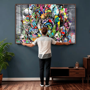 Abstract Graffiti Collage Street Art Wall Art Canvas Print