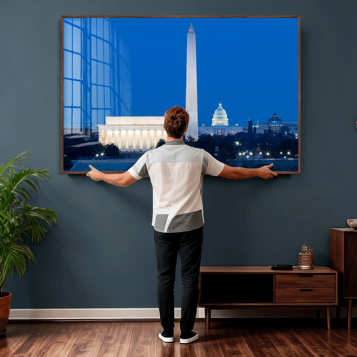 Washington DC Skyline Wall Art Canvas Print – Lincoln