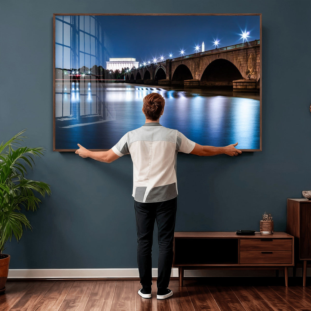Washington DC Wall Art Canvas Print – Lincoln Memorial Night