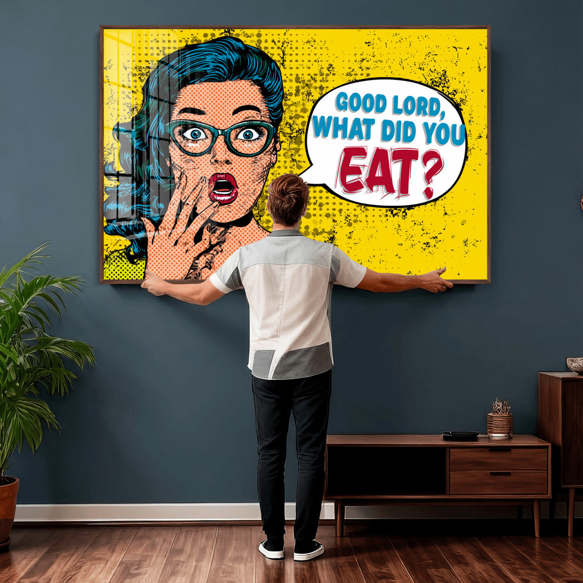 Pop Art Print Bathroom Sign Wall Art Canvas Print — Funny