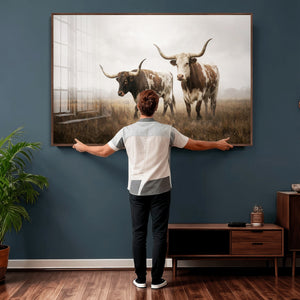 Texas Longhorn Canvas Wall Art Western Bull Desert Moody