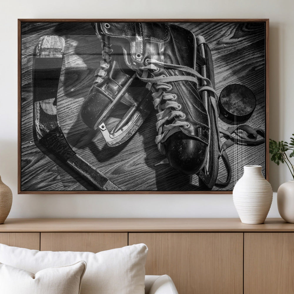 Old Pair of Mens Skates Wall Art Canvas, Men Skates Wall Art