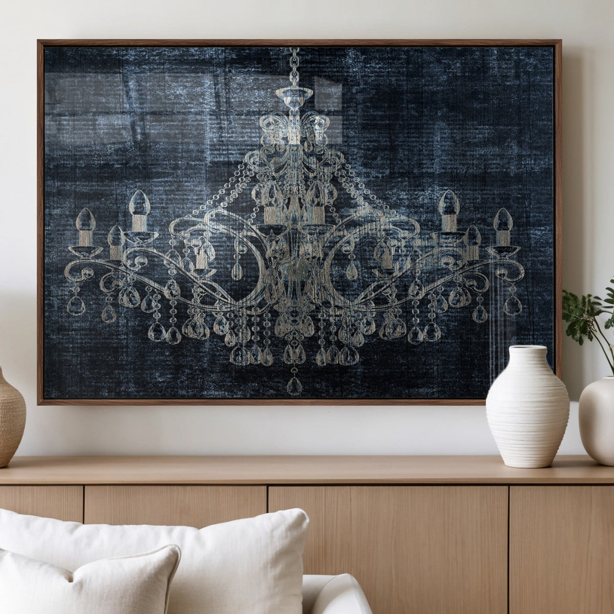 Dark Chandelier Wall Art Canvas Print