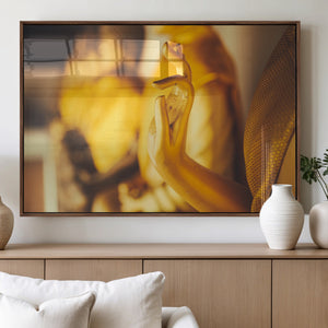 Gold Buddha Statue Hands Wall Art Canvas Print
