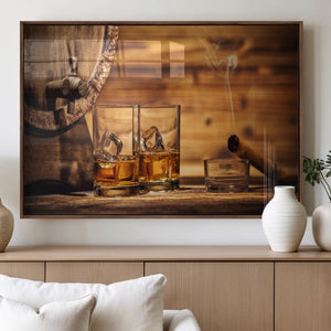 Rustic Whiskey and Barrel Canvas Print