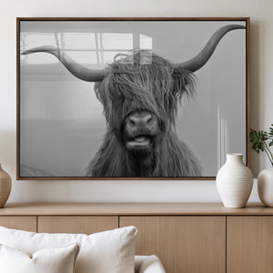 Texas Cow Wall Art Canvas, Texas Longhorn Cattle Canvas