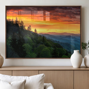 Forest Landscape Wall Art Sunset Canvas, Forest Sunset