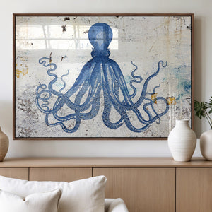 Octopus Canvas Wall Art | Coastal Marine Life Artwork for