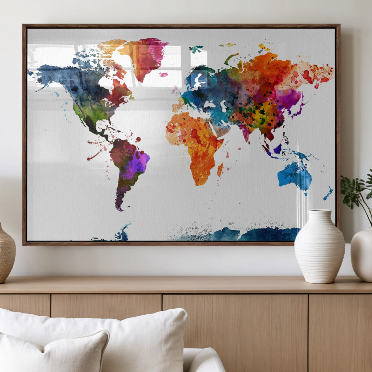 World Map Canvas Print – Detailed Map of the World Wall Art