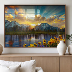 Grand Teton Park Sunrise Wall Art – Vibrant Landscape Canvas