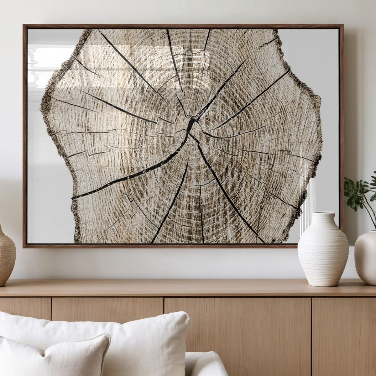 Abstract Wood Tree Ring Wall Art - Ready to Hang Minimalist