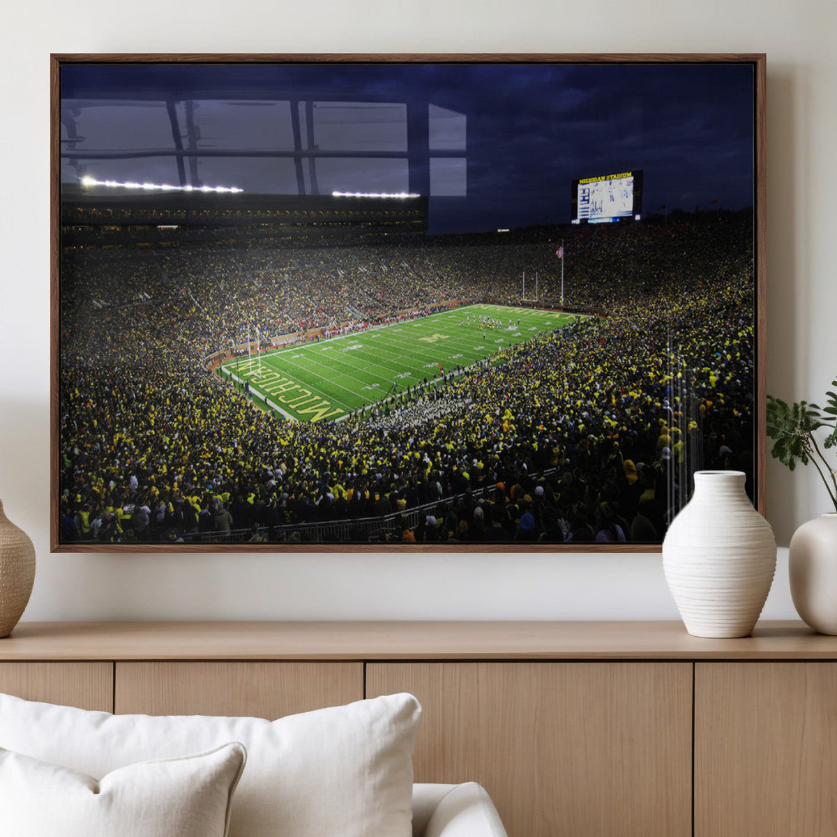 Michigan Wolverines Football Canvas Wall Decor, Football