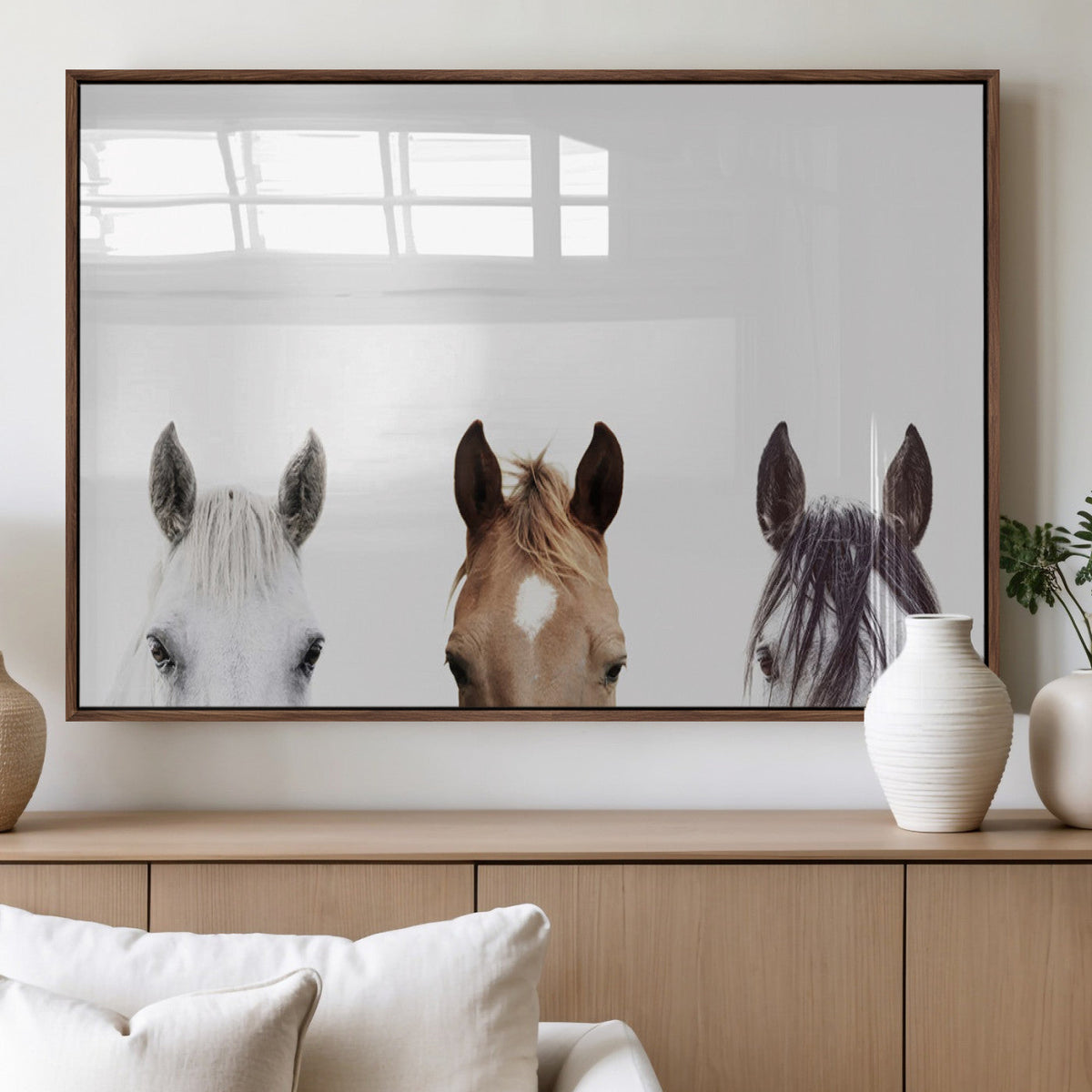Horse Prints Set, Set of 3 Horse Wall Art, Horses Portraits,