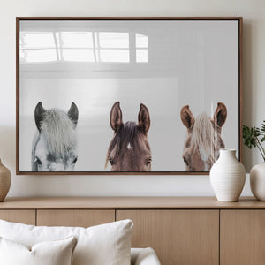 Horse Wall Art - Minimalist Horse Triptych Wall Art – Modern