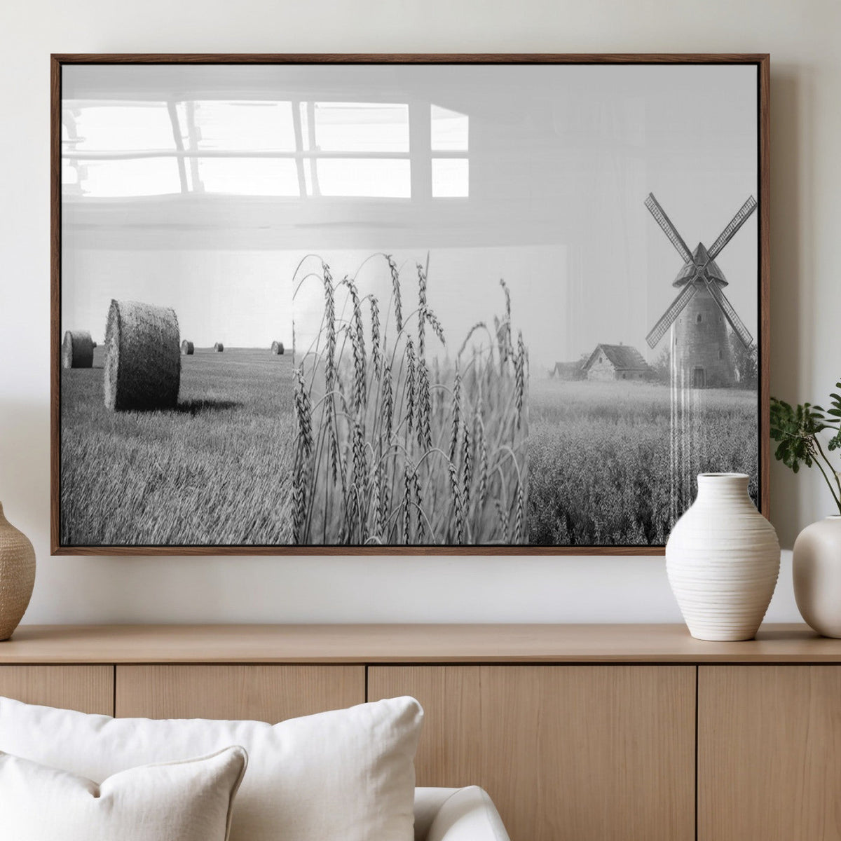 Vintage Farmhouse Black and White Triptych Wall Art – Giclee