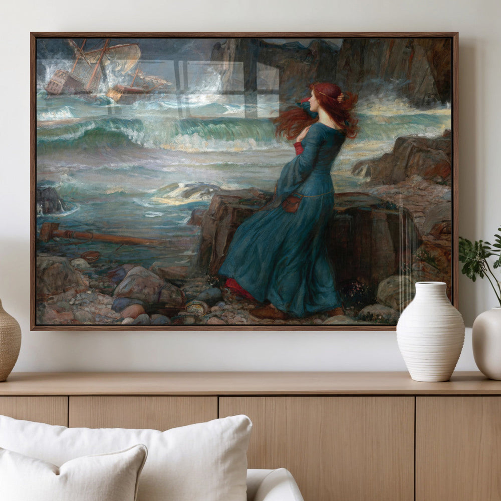 Miranda by the Shore Wall Art Canvas Print – Tempest Scene