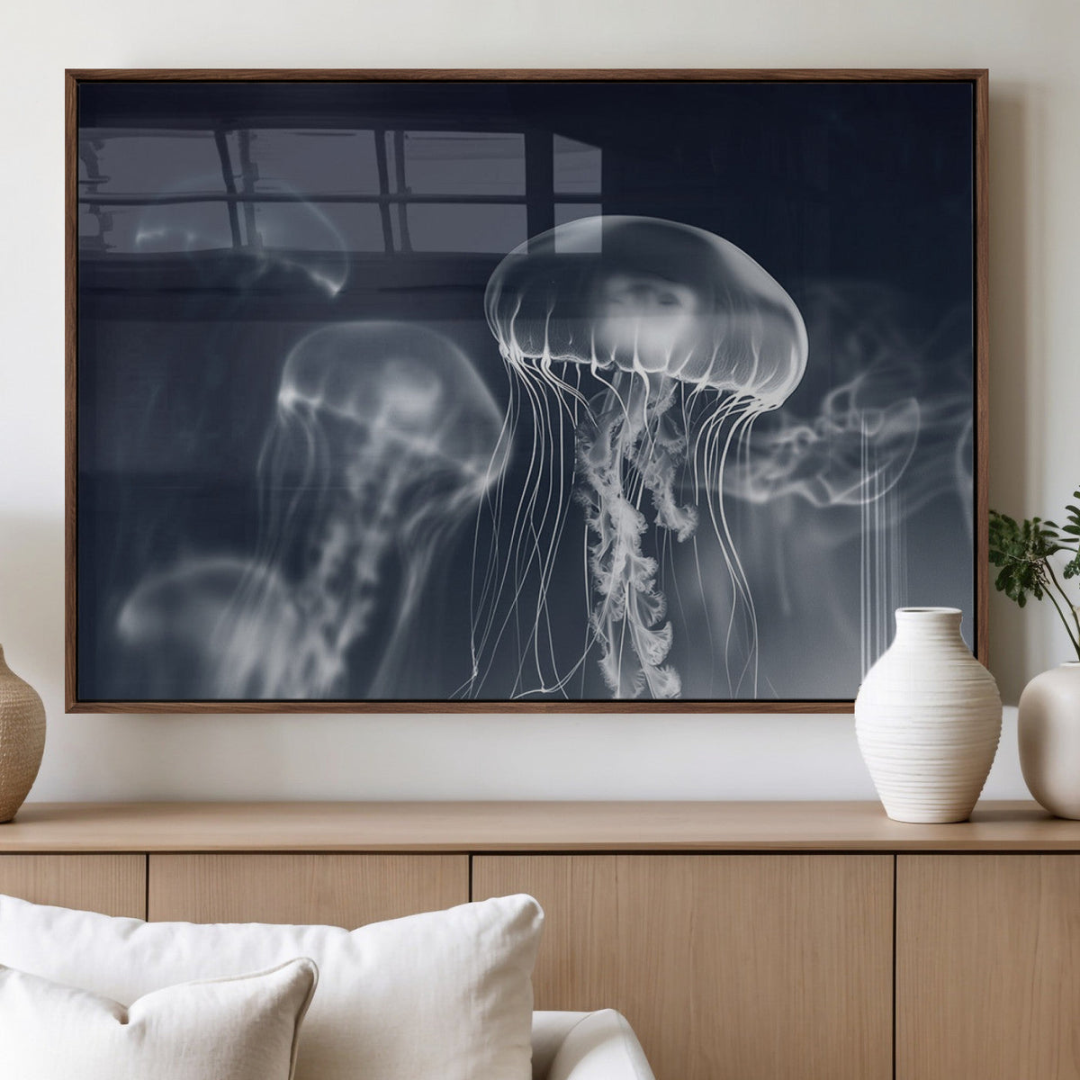 Jellyfish Wall Art Canvas Print, Modern Abstract Jellyfish