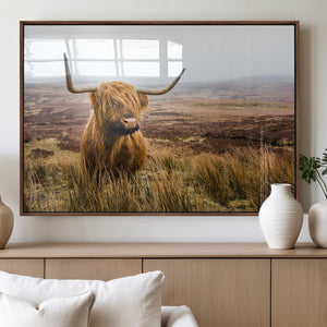 Scottish Highland Cow Canvas Wall Art – Rustic Farmhouse