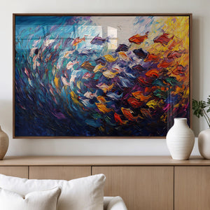 Vibrant Abstract Fish Swarm Art – Colorful Fish Inspired