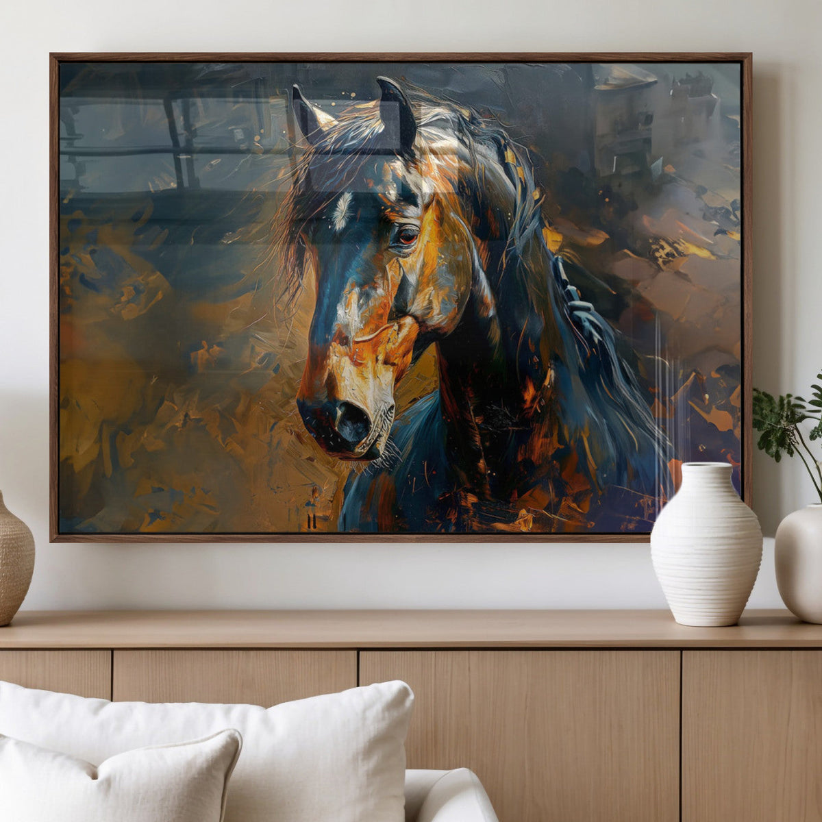 Abstract Horse Wall Art Canvas Print | Farmhouse Wall Decor