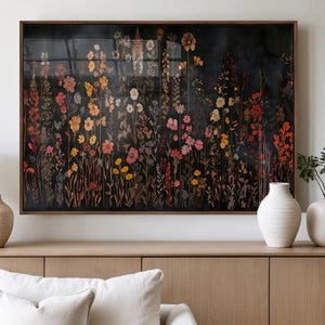 Large Floral Painting Print Illustration Flowers Canvas Wall