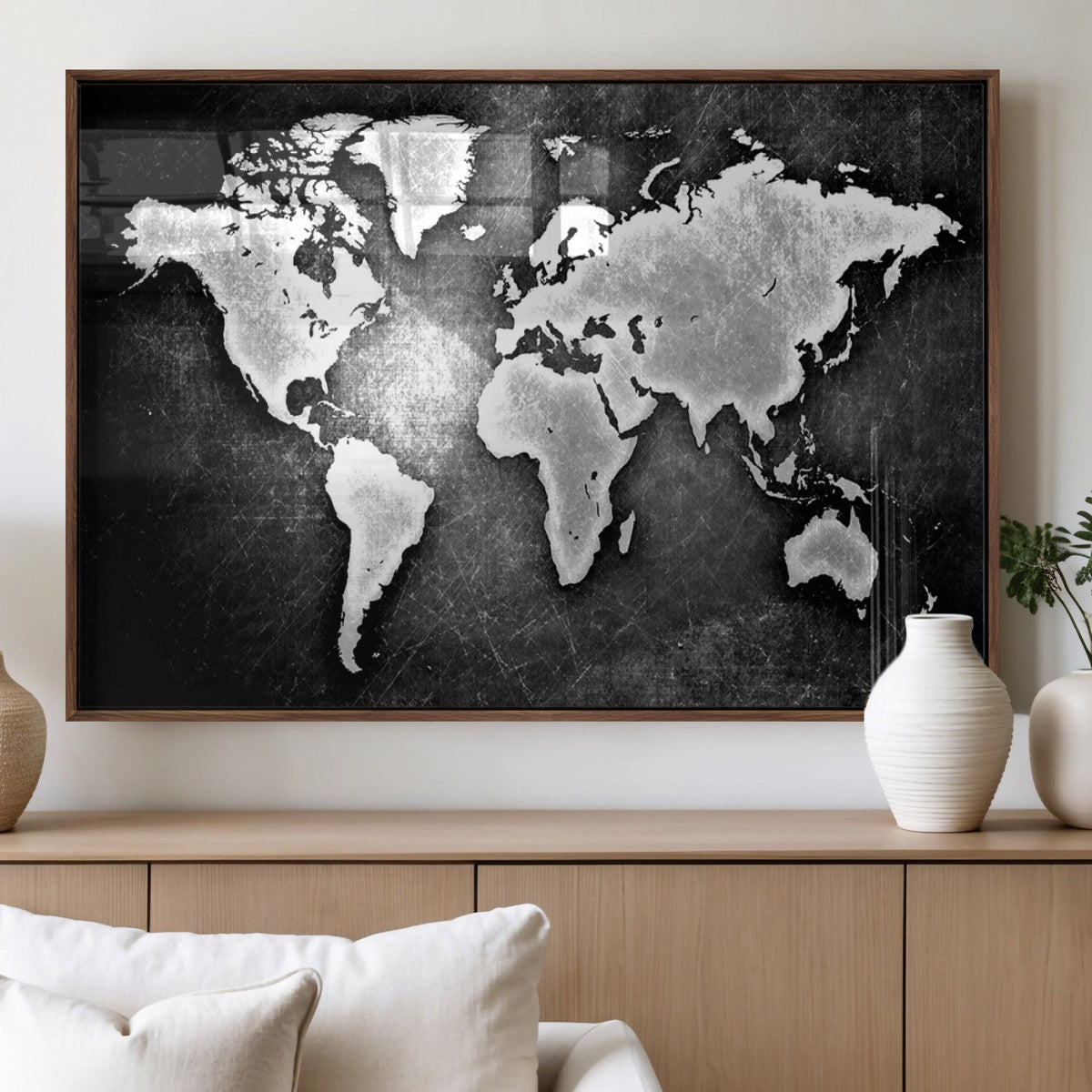 World Map Wall Art Canvas Print – Framed Wall Art for