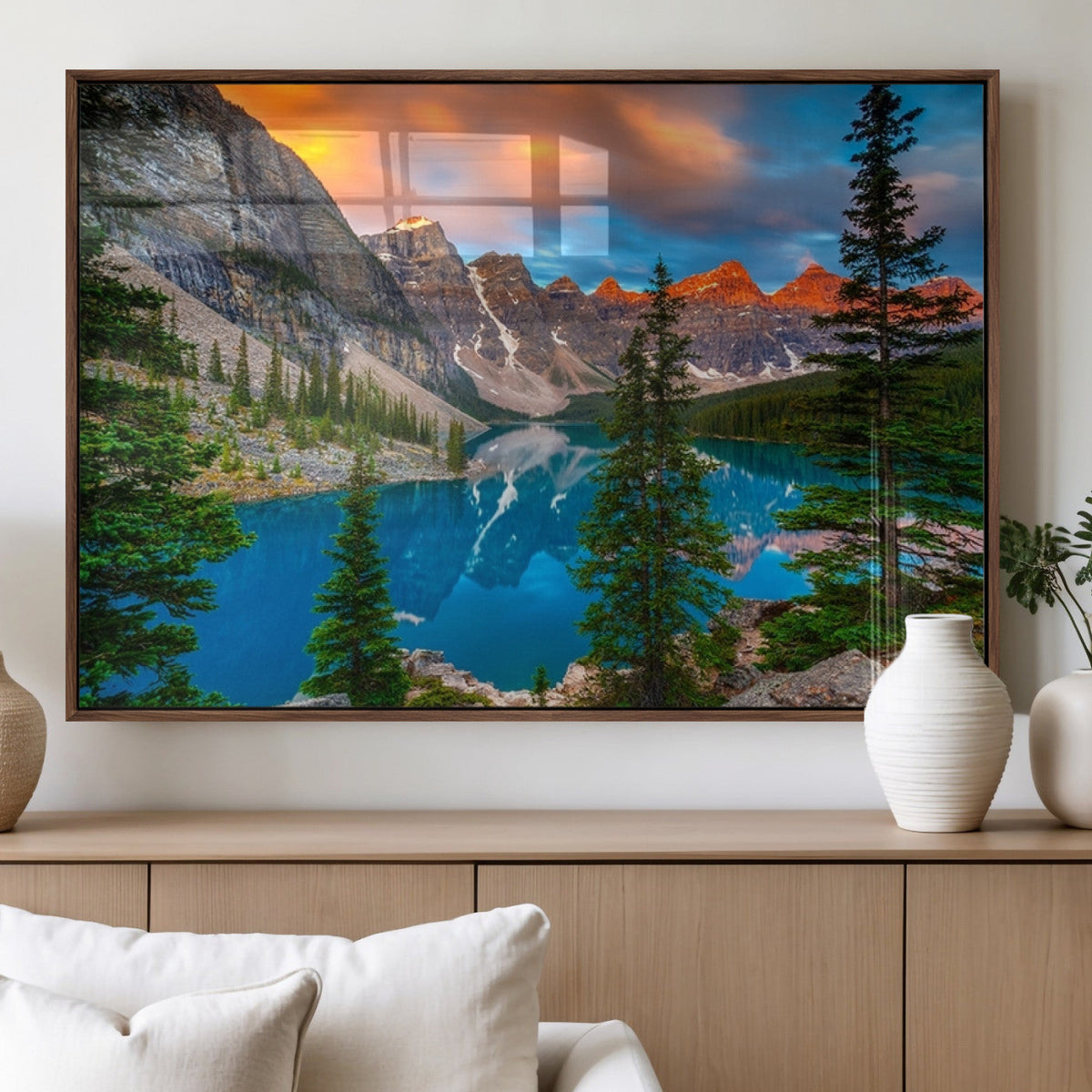Canadian Rockies Moraine Lake Wall Art Canvas Print, Pine
