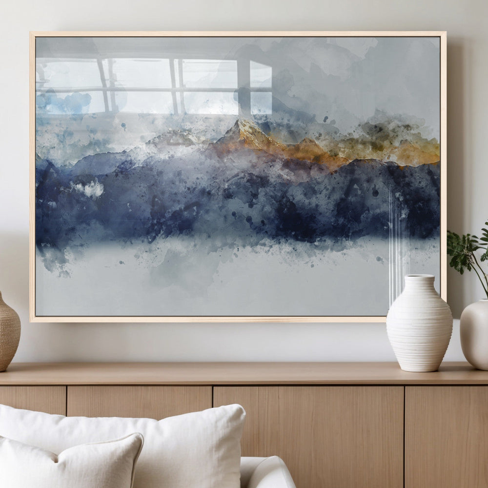 Abstract Mountain Range Art Canvas Print | 3 Panel