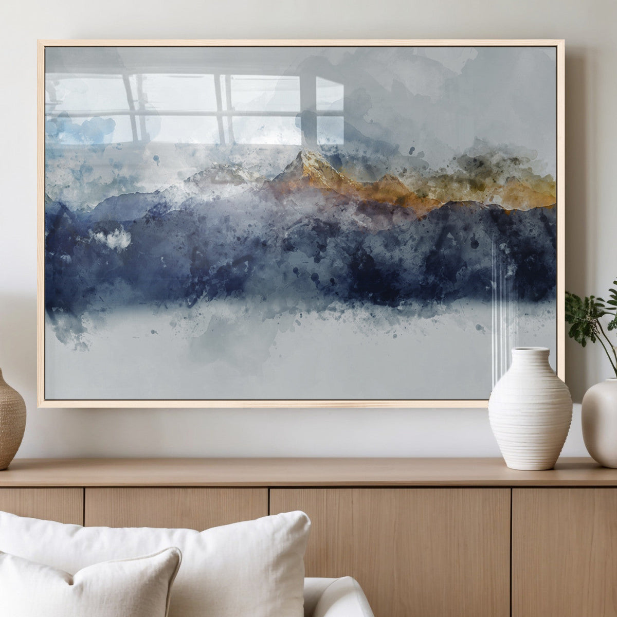Abstract Mountain Range Art Canvas Print | 3 Panel