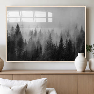 Fogy Forest Canvas Wall Art Print - Mountain Wall Art with