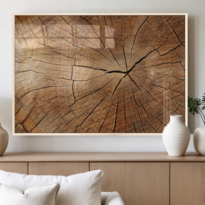 Tree Ring Canvas Art, Rustic Wood Grain Wall Art, Tree Slice